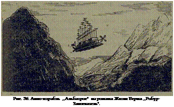 Подпись: Рис. 36. Авио-корабль „Альбатрос" из романа Жюля Верна „Робур-Завоеватель". 