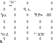 Подпись: 0 ^(0^ ш„ 0 0 0 0 Ч, т„ 0 ap,i; 0 0 aP,Pw НК 0 0 0 0 0 0 0 0 0 0 a4>,f, 0 0 а ‘.KW 0 0 0 0 0 0 L J 