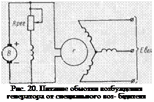 Подпись: Рис. 20. Питание обмотки возбуждения генератора от специального воз- біднтеля 