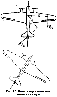 Подпись: Рис. 47. Вывод гидросамолета нз плоскости ветра 